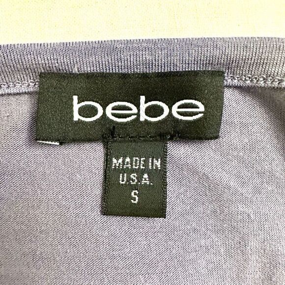 Bebe Scoop Neck Dolman Drop Shoulder Stretch Long Sleeve Top Purple Size Small - Picture 3 of 4